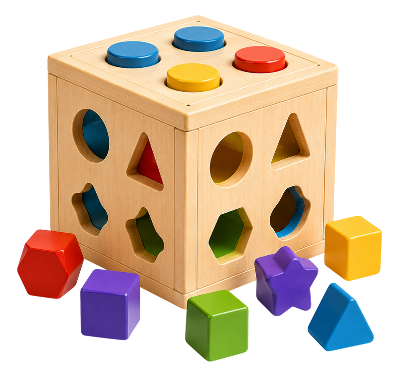 Wooden Shape Sorting Cube
