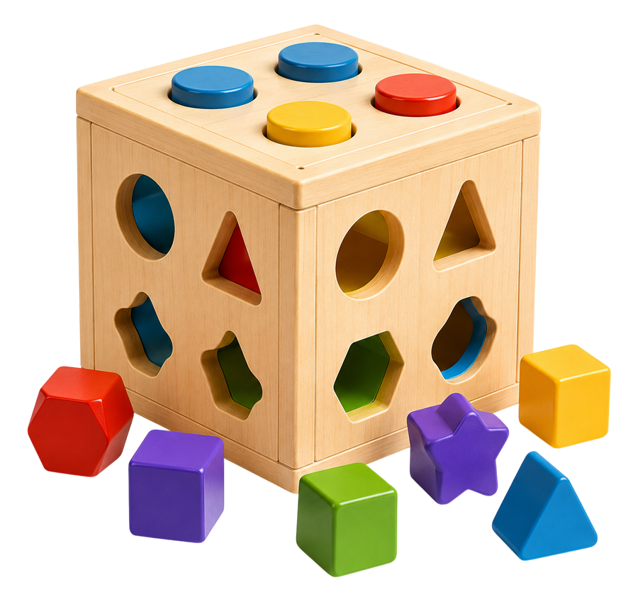 Wooden Shape Sorting Cube
